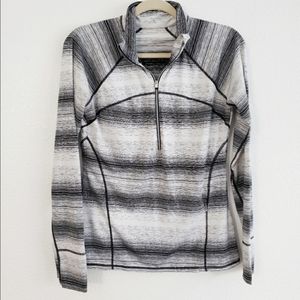 Athleta Half Zip Striped Pullover Sweater Medium
